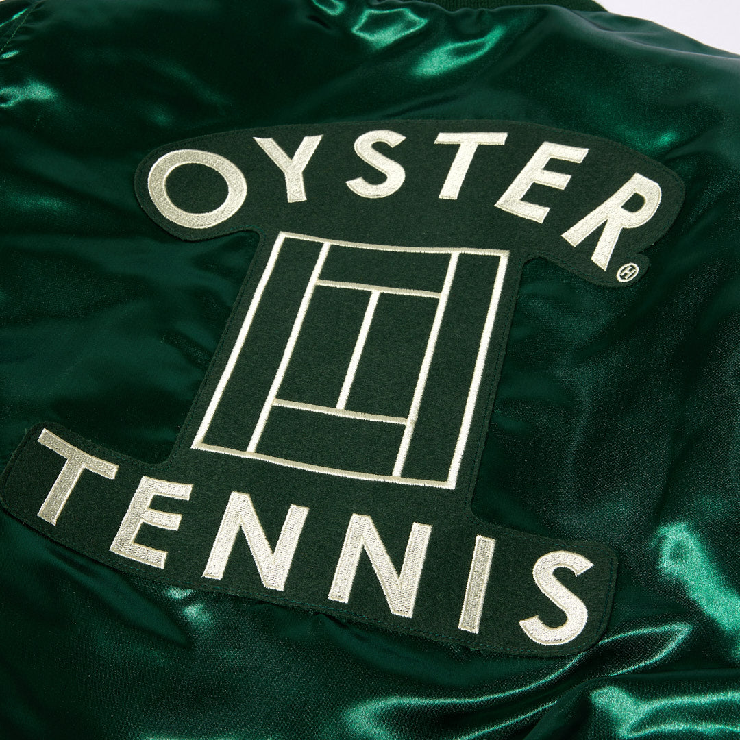 OTC SATIN VARSITY JACKET - GREEN