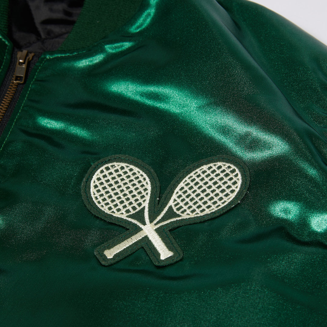 OTC SATIN VARSITY JACKET - GREEN